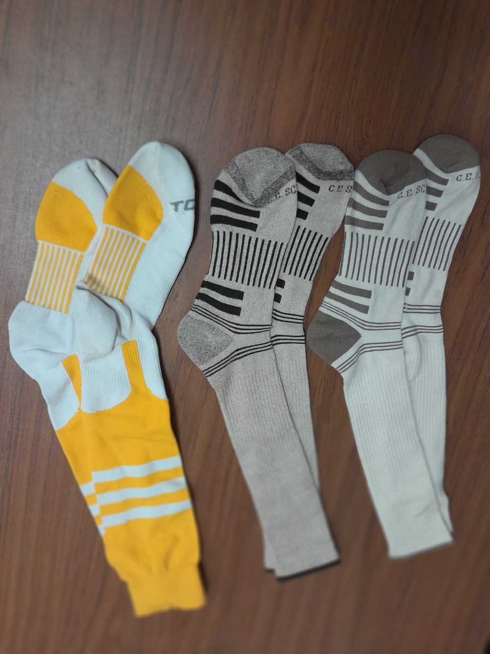 3 Pairs ~ Fancy Knee Socks/Athletic Socks ~ TCK & C.E. Schmidt ~ Soccer